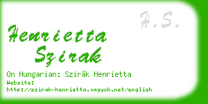 henrietta szirak business card