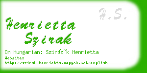 henrietta szirak business card